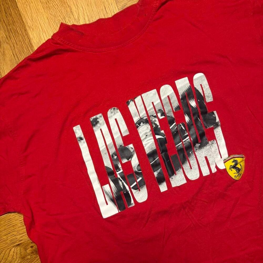 Ferrari Las Vegas Red Graphic T-Shirt Large